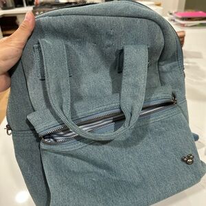 Disney Mickey Mouse Icon Pin and Flair Denim Backpack